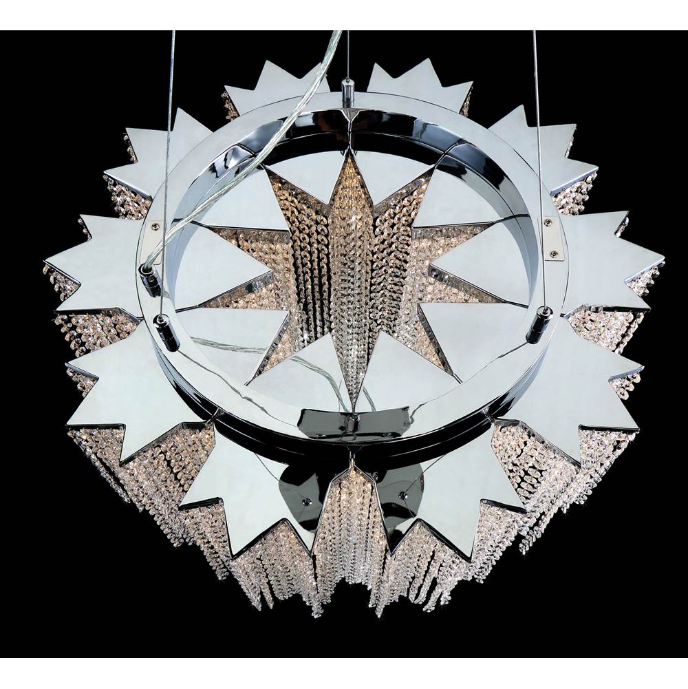 Eurofase 29052-011 Chrome Cohen, Chandelier, 24-light, 67'', Chrome, Mixed Glass Image 4