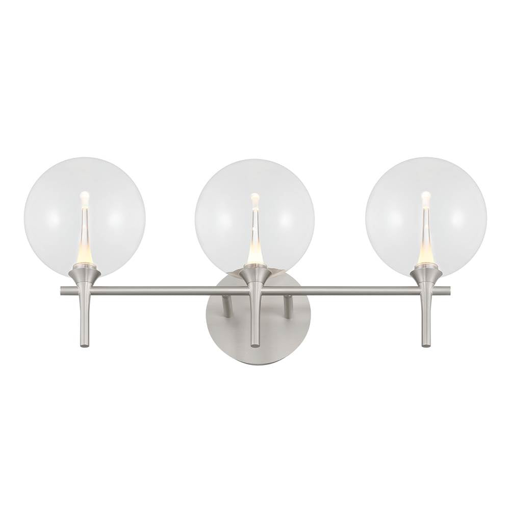 Eurofase 48914-017 Satin Nickel Iissa, Vanity, 3lt, Satin Nickel, Clear Glass Image 2
