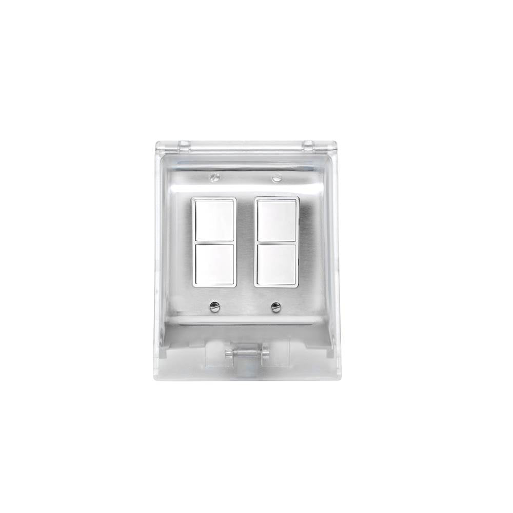 Eurofase EFDWWPS Stainless Steel Eurofase Efdwwps Flush Mount Dual Duplex Stack Switch With Weatherproof Cover And Gang Box Image 1