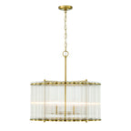 Eurofase Glasbury, Chandelier, 6-light, 24'', Gold, Ribbed Glass