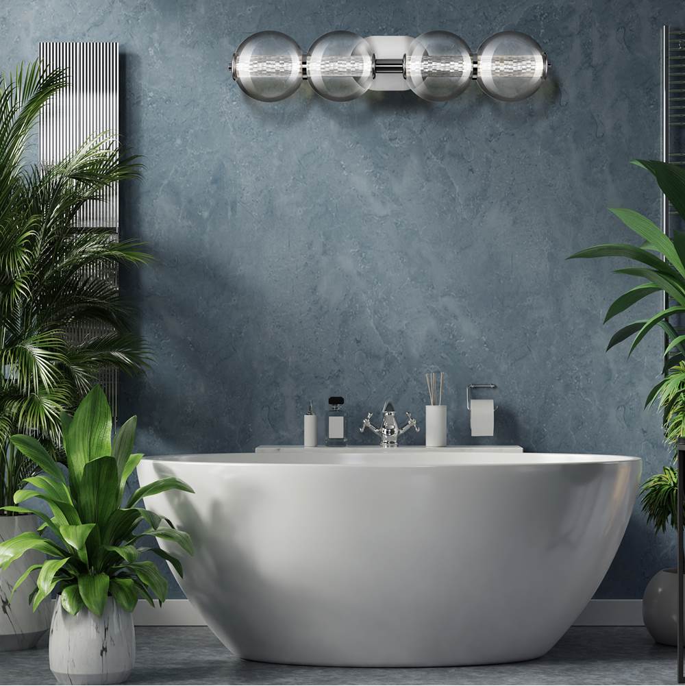 Eurofase 46810-014 Chrome Atomo, Vanity, 4lt, 30'', Chrome, Clear Glass Image 5