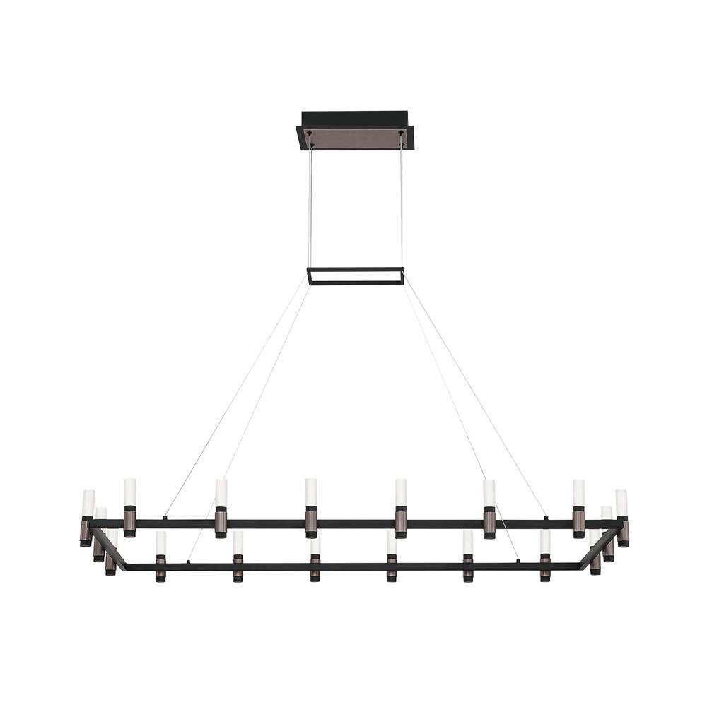 Eurofase Altamont, Chandelier, 18-light, 52'', Satin Nickel-black Mix, White Acrylic