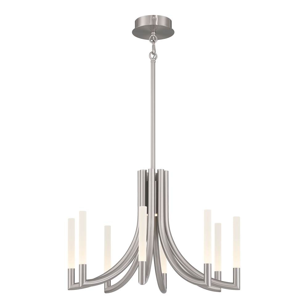 Eurofase 49010-022 Brushed Nickel Olette, Chandelier, 8-light, 24'', Brushed Nickel, Frosted Acrylic Image 5