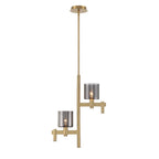 Eurofase Decato, Chandelier, 2-light, 22'', Gold, Smoked Glass