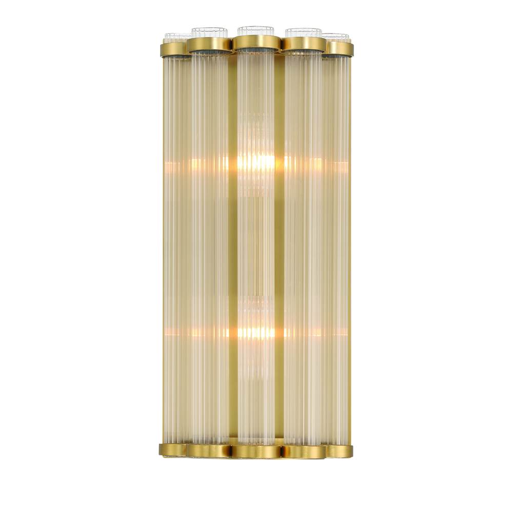 Eurofase 47241-015 Gold Glasbury, Wall Sconce, 14'', Gold, Ribbed Glass Image 3