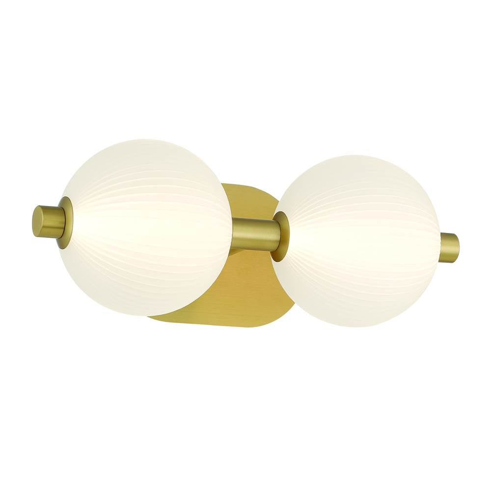 Eurofase Palmas, Vanity, 2lt, 15'', Gold, White Glass