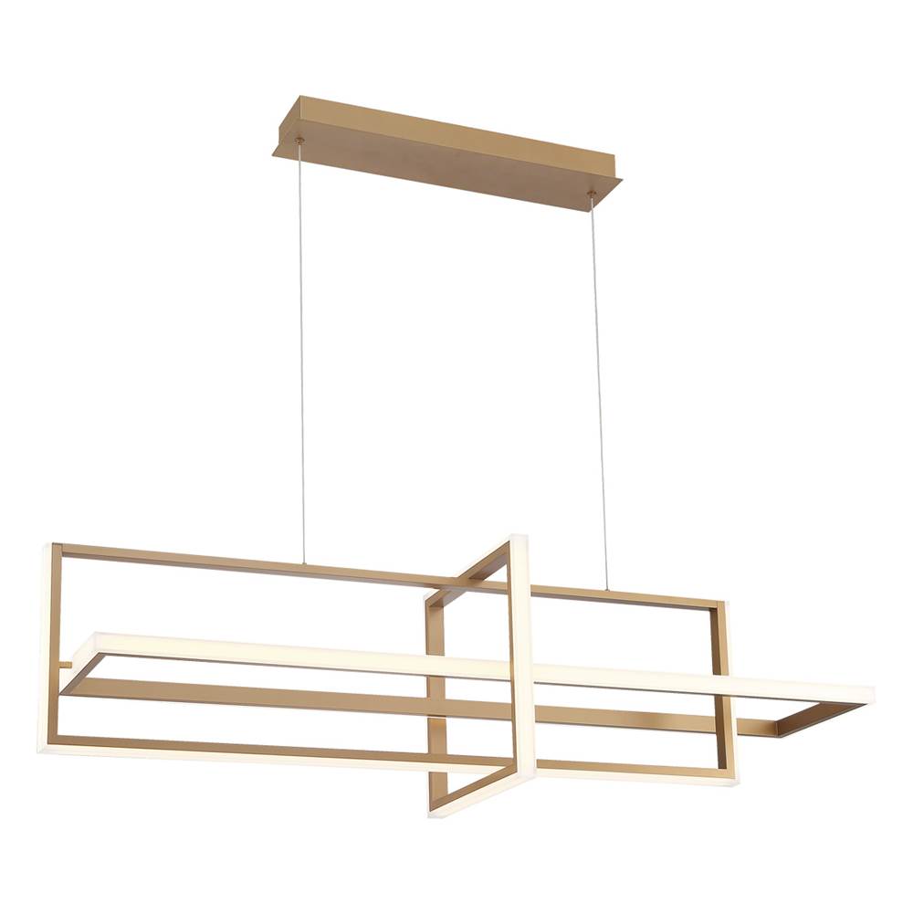 Eurofase 39324-023 Satin Gold Paint Bordo, Chandelier, 3-light, 56'', Satin Gold Paint, White Acrylic Image 2