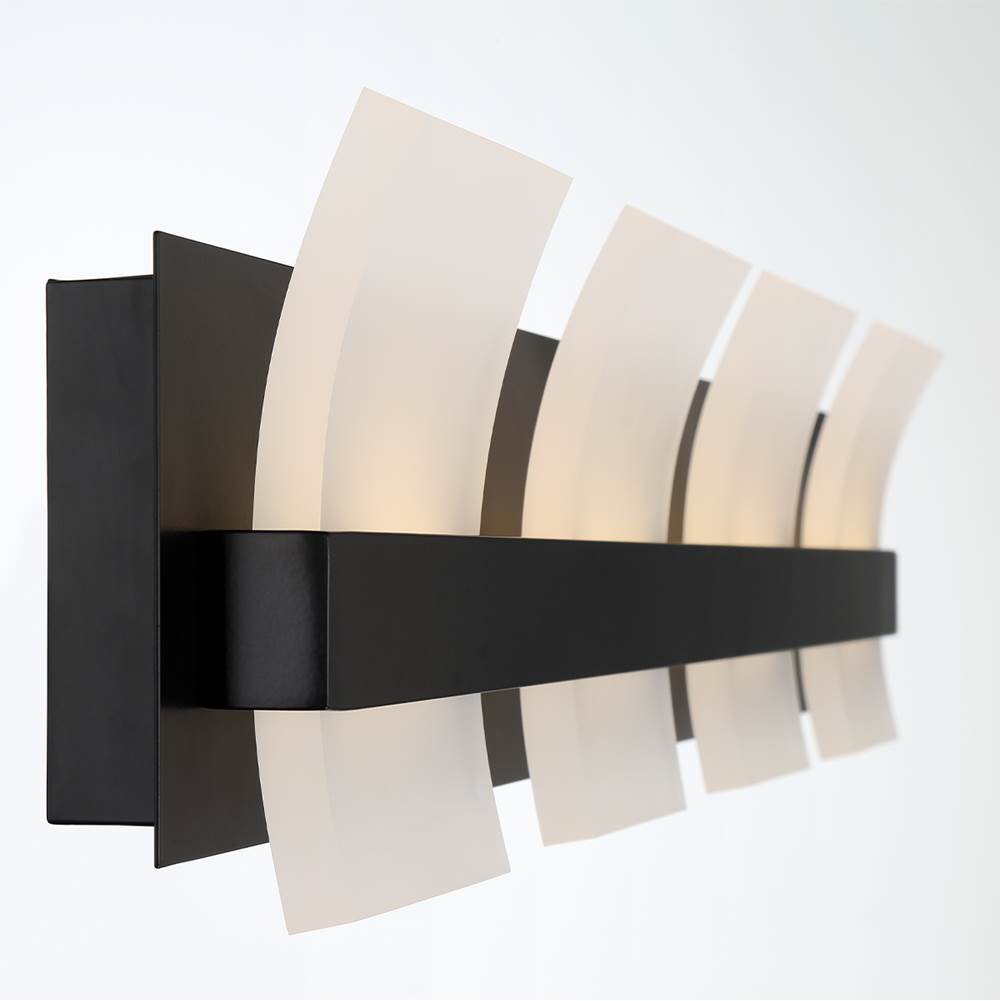 Eurofase 35656-023 Matte Black Cambridge, Vanity, 4lt, 29'', Matte Black, White Acrylic Image 1