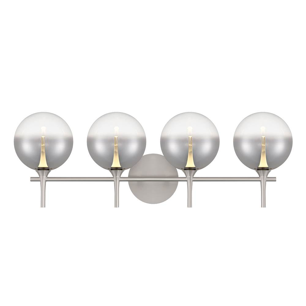 Eurofase 48917-025 Satin Nickel Iissa, Vanity, 4lt, Satin Nickel, Smoked Glass Image 1