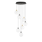 Eurofase 48930-017 Gold Black Mix Iissa, Chandelier, 7-light, 21'', Gold-black Mix, Clear Glass Image 2