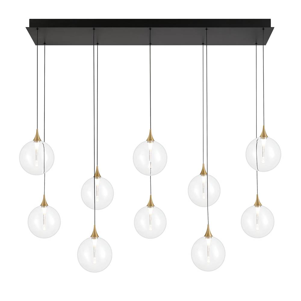 Eurofase 48932-011 Gold Iissa, Chandelier, 10-light, 47'', Gold, Clear Glass Image 4