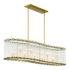 Eurofase 47240-018 Gold Glasbury, Chandelier, 10-light, 52'', Gold, Ribbed Glass Image 3