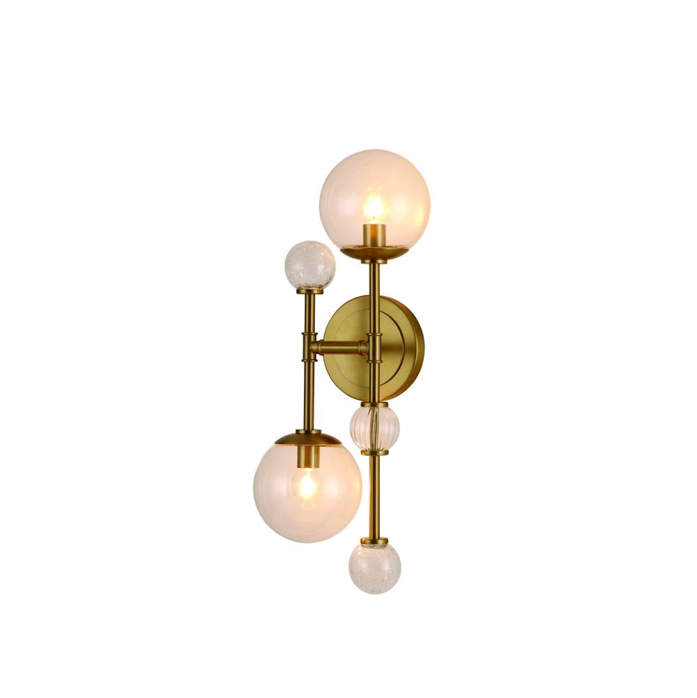 Eurofase 47359-017 Gold Traiton, Wall Sconce, 2-light, 20'', Gold, Clear Glass Image 3