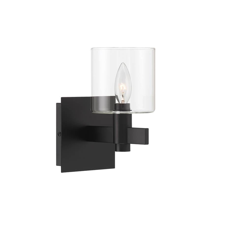 Eurofase Decato, Wall Sconce, 9'', Matte Black, Clear Glass