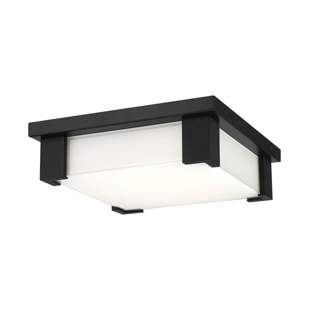 Eurofase Thornhill, Flush Mount, 12'', Matte Black, White Glass