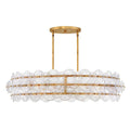Fredrick Ramond FR30124DA Distressed Brass Large Drum Chandelier Image 1