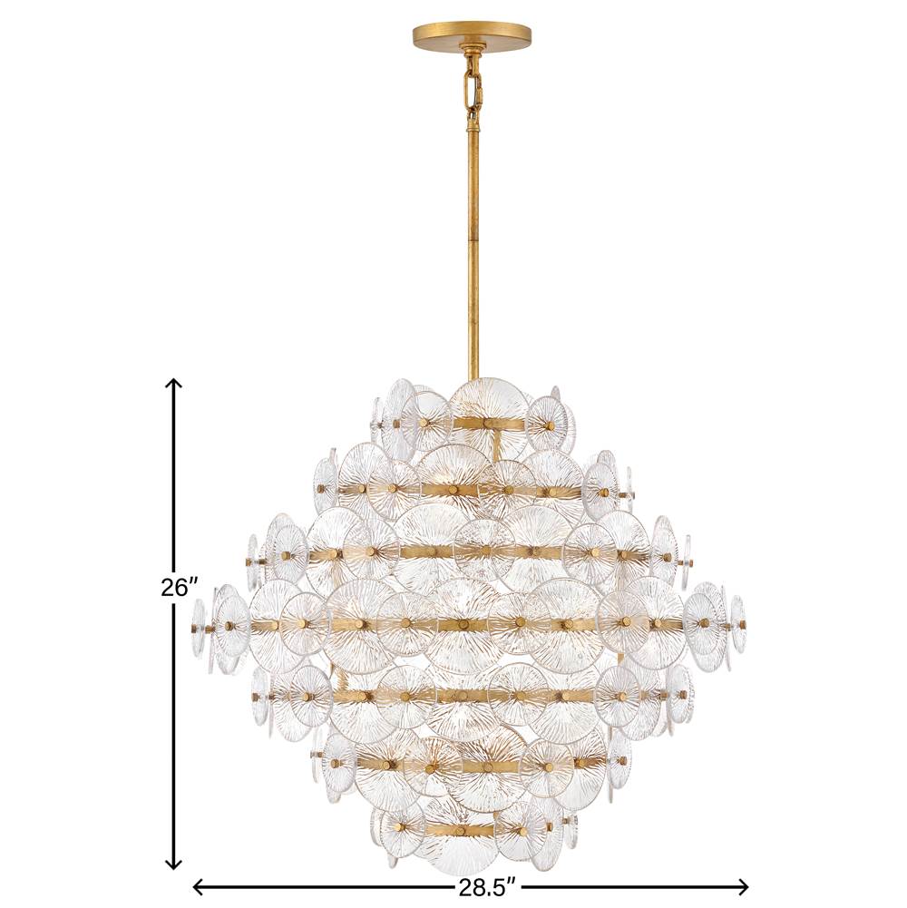 Fredrick Ramond FR30128DA Distressed Brass Medium Single Tier Pendant Image 2
