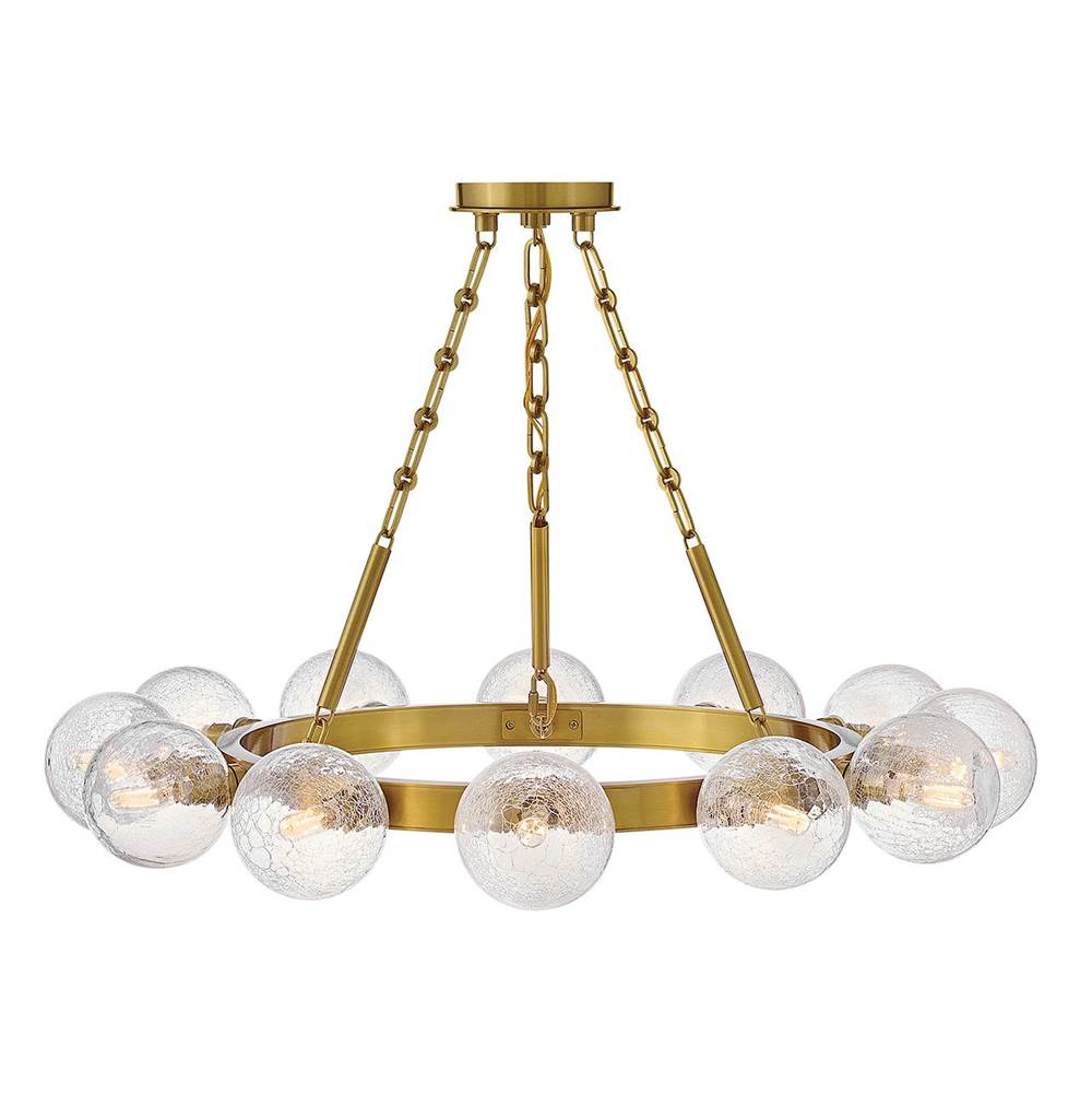 Fredrick Ramond FR30524LCB Lacquered Brass Medium Single Tier Chandelier Image 1