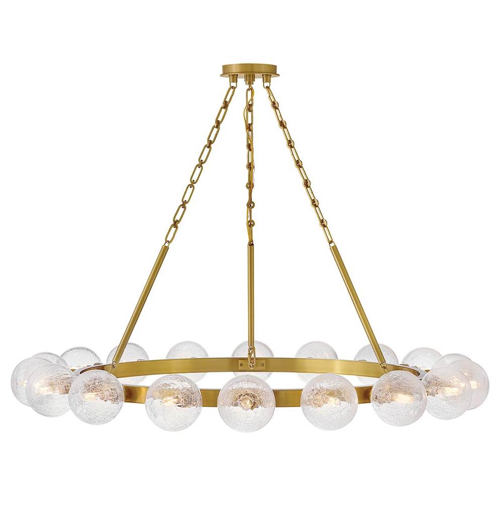 Fredrick Ramond FR30525LCB Lacquered Brass Large Single Tier Chandelier Image 1