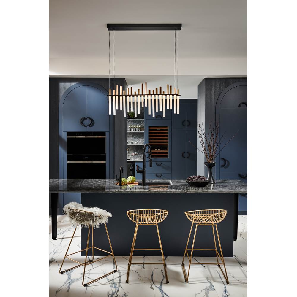 Fredrick Ramond Echo Chandelier Echo Large Led Linear In Black