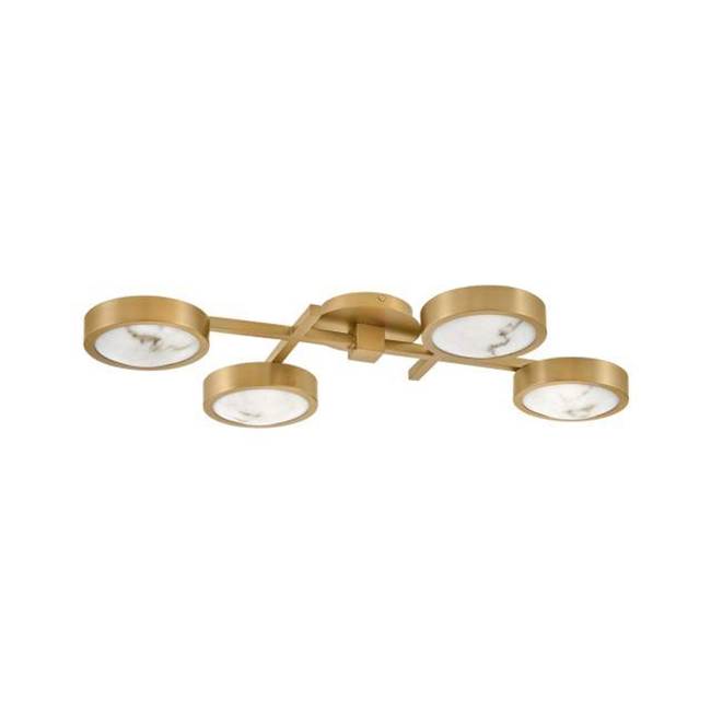 Fredrick Ramond FR31013LCB Lacquered Brass Large Flush Mount Image 1