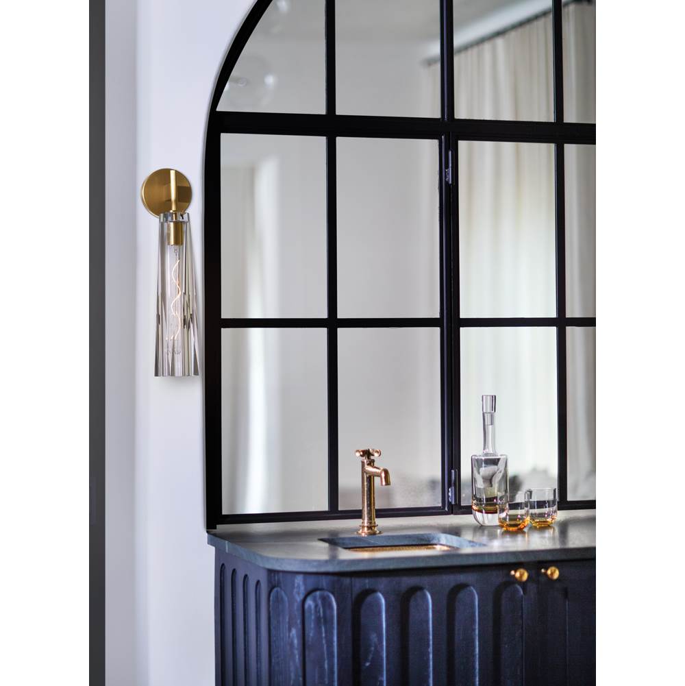 Fredrick Ramond FR31100HBR-CL Heritage Brass.Clear Single Light Sconce Image 2