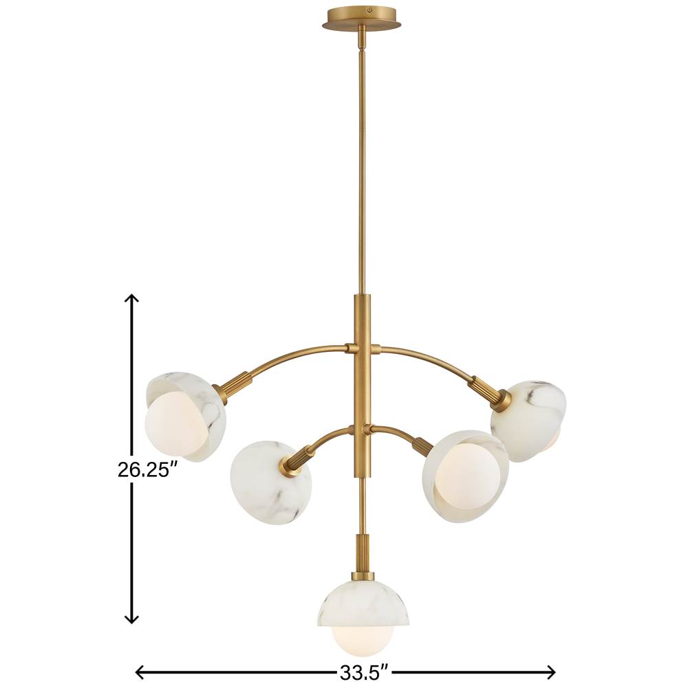 Fredrick Ramond FR38405HB Heritage Brass Medium Multi Tier Chandelier Image 2