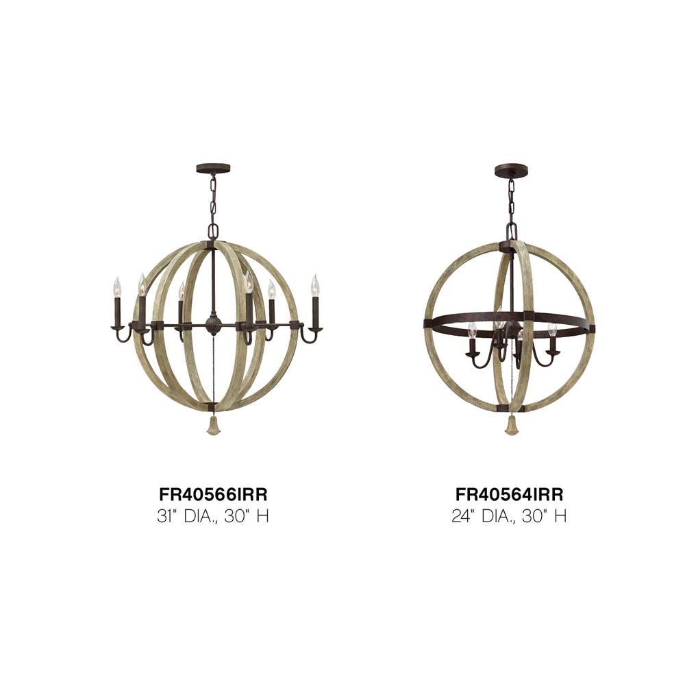 Fredrick Ramond FR40564IRR Iron Rust Chandelier Middlefield Image 2