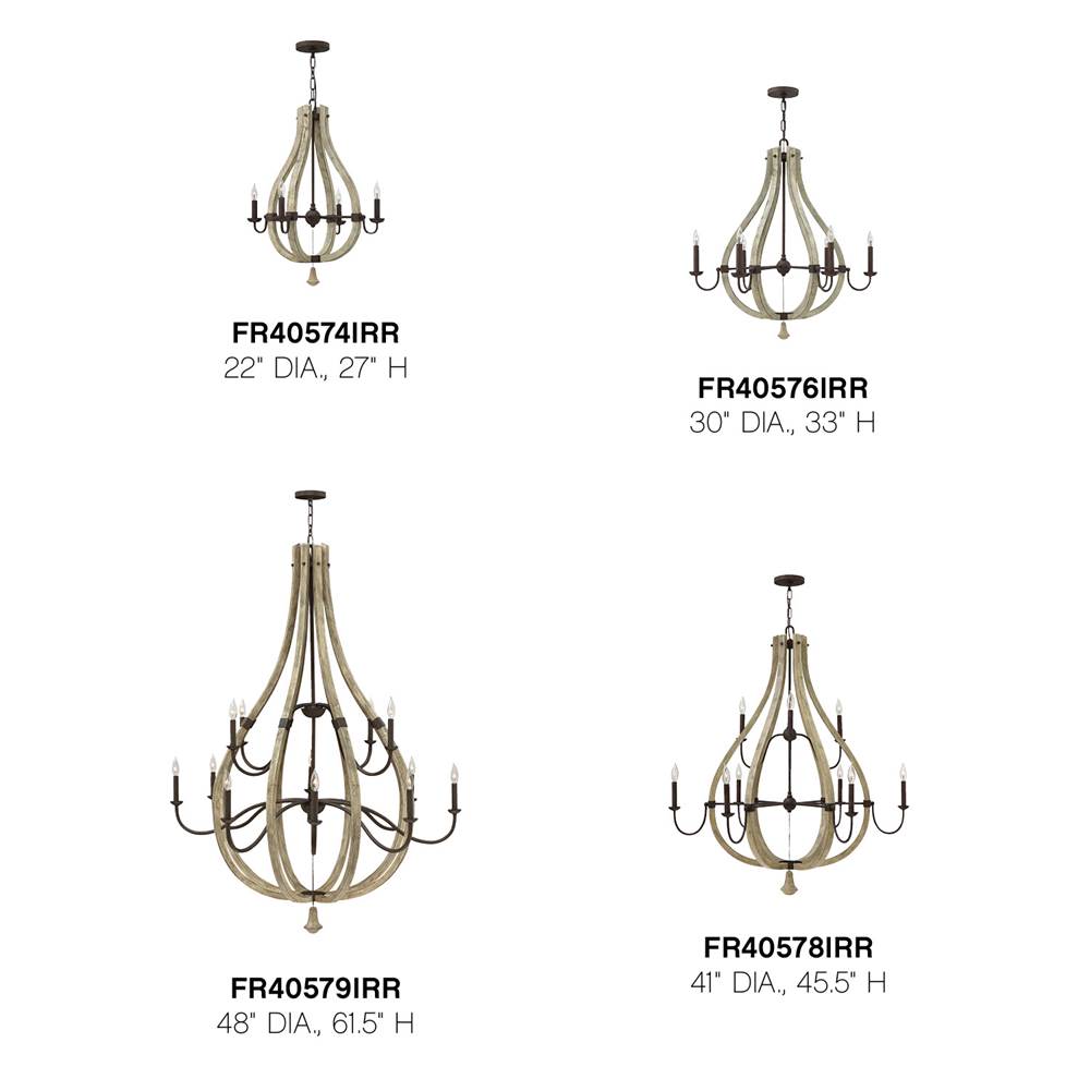 Fredrick Ramond FR40579IRR Iron Rust Chandelier Middlefield Image 2
