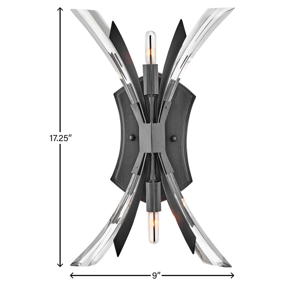 Fredrick Ramond FR40902BGR Brushed Graphite Two Light Sconce Image 3