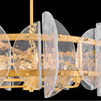 Fredrick Ramond FR41926DA Distressed Brass Large Drum Chandelier Image 5