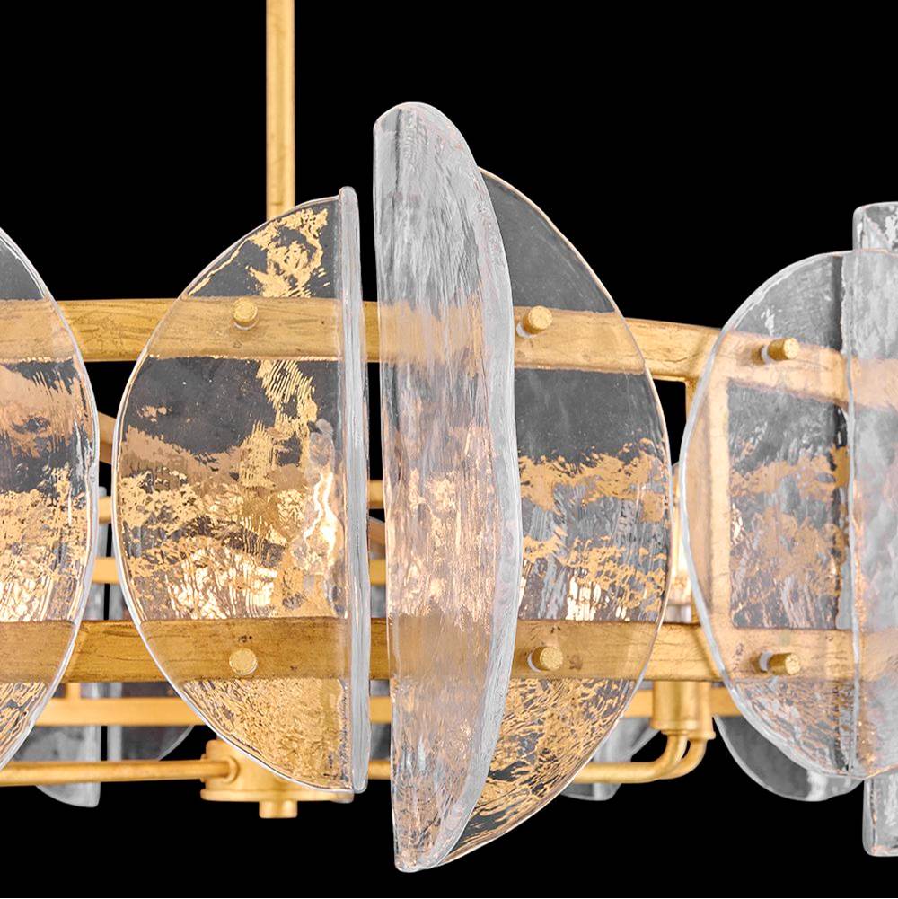 Fredrick Ramond FR41926DA Distressed Brass Large Drum Chandelier Image 5
