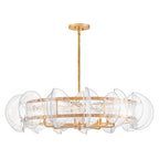 Fredrick Ramond FR41926DA Distressed Brass Large Drum Chandelier Image 2