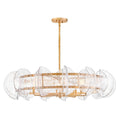 Fredrick Ramond FR41926DA Distressed Brass Large Drum Chandelier Image 1