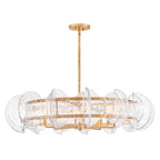 Fredrick Ramond FR41926DA Distressed Brass Large Drum Chandelier Image 1
