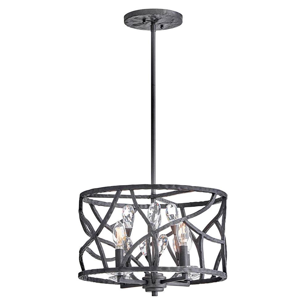 Fredrick Ramond FR46801BGR Brushed Graphite Medium Convertible Flush Mount Image 1