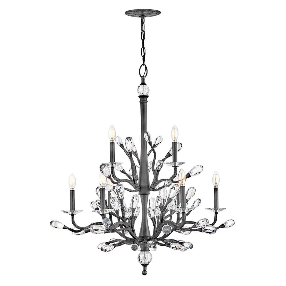 Fredrick Ramond FR46809BGR Brushed Graphite Medium Two Tier Chandelier Image 1