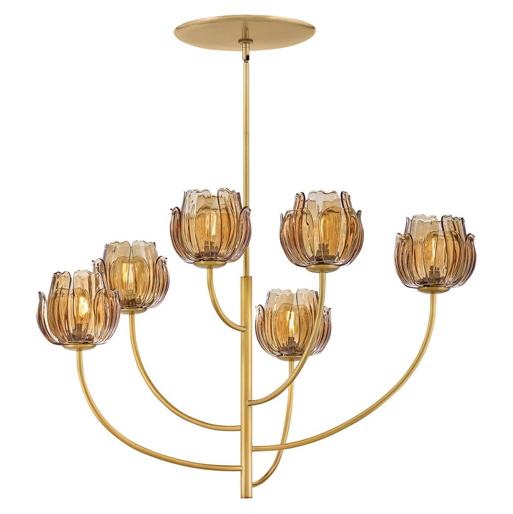 Fredrick Ramond FR46896UB-AM Unlacquered Brass Medium Chandelier Image 1