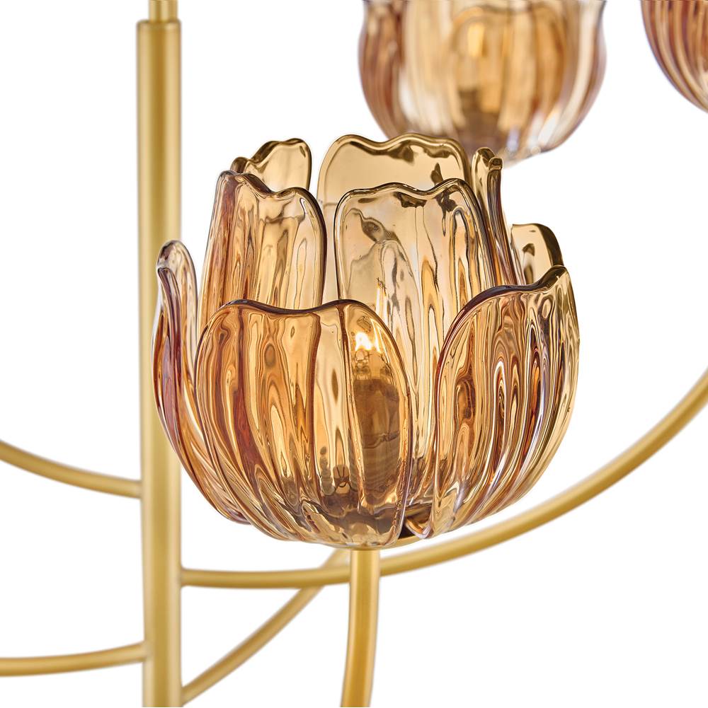 Fredrick Ramond FR46896UB-AM Unlacquered Brass Medium Chandelier Image 7