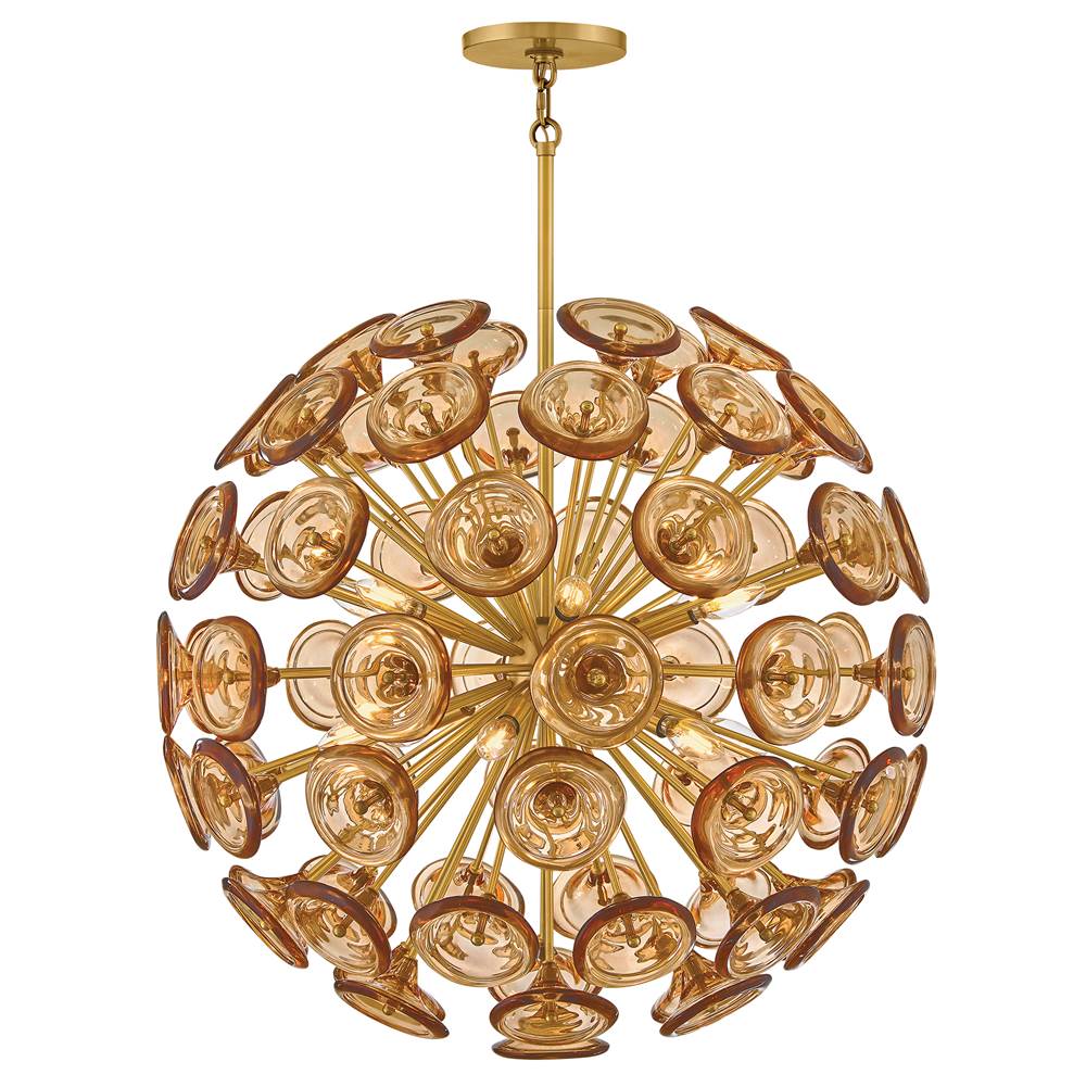 Fredrick Ramond FR46905UB-AM Unlacquered Brass Medium Globe Chandelier Image 1