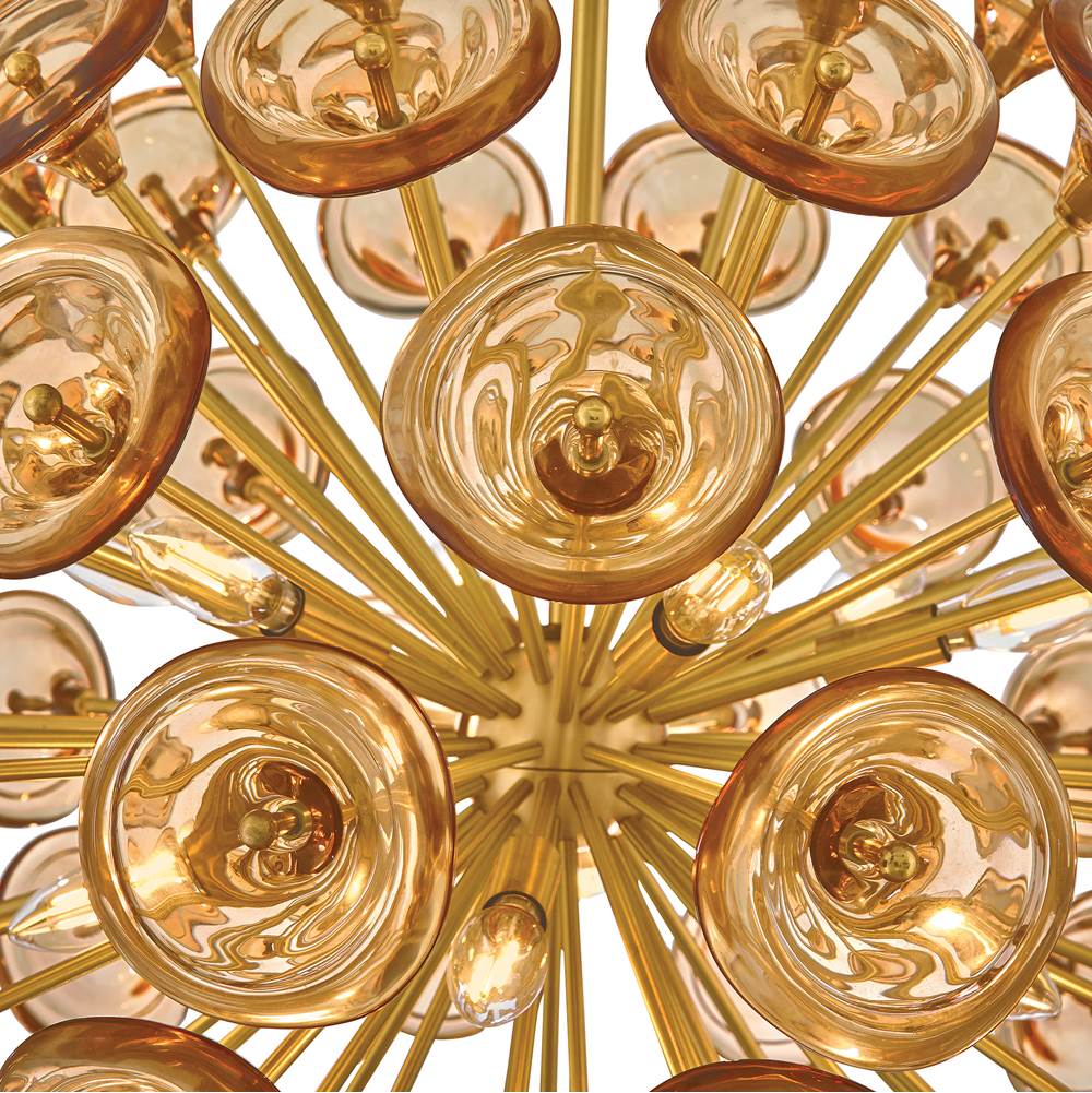 Fredrick Ramond FR46905UB-AM Unlacquered Brass Medium Globe Chandelier Image 5