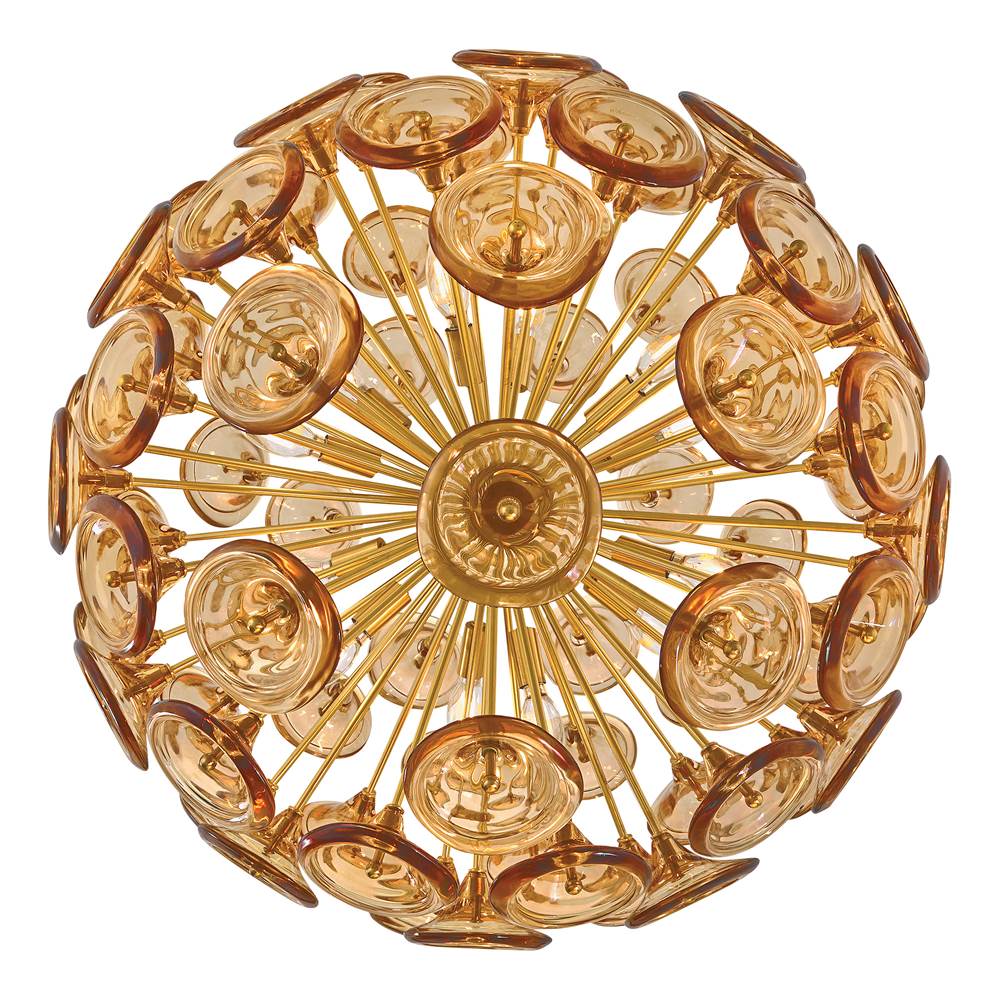Fredrick Ramond FR46905UB-AM Unlacquered Brass Medium Globe Chandelier Image 4