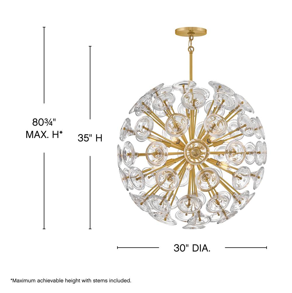 Fredrick Ramond FR46905UB Unlacquered Brass Medium Globe Chandelier Image 4