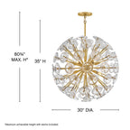 Fredrick Ramond FR46905UB Unlacquered Brass Medium Globe Chandelier Image 4