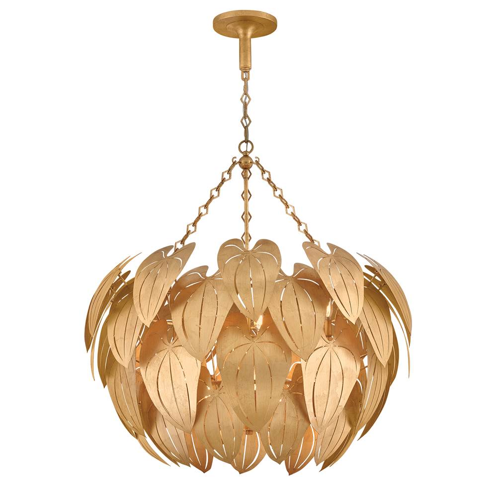 Fredrick Ramond FR47166DA Distressed Brass Large Chandelier Image 1