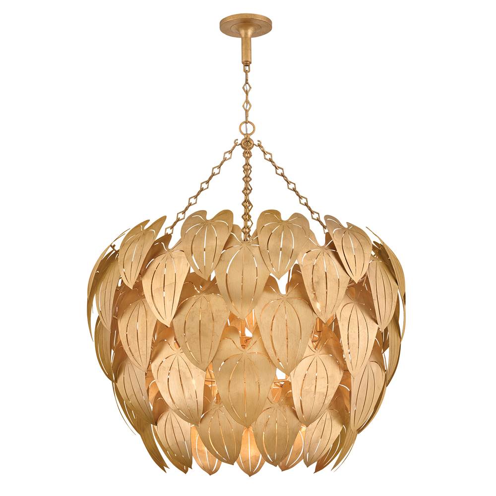 Fredrick Ramond FR47168DA Distressed Brass Large Chandelier Image 1