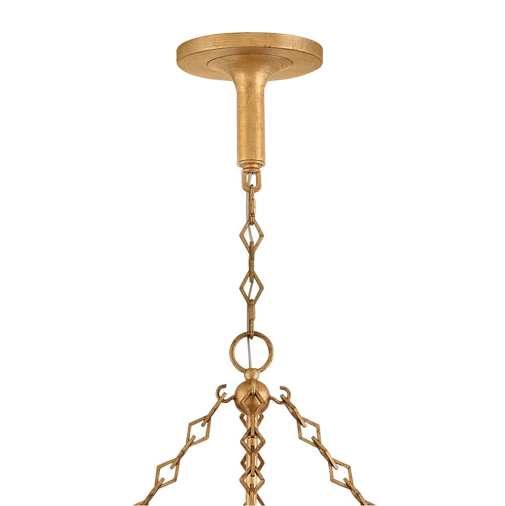 Fredrick Ramond FR47168DA Distressed Brass Large Chandelier Image 4