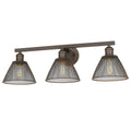 Golden Lighting 0304-BA3 RBZ Rubbed Bronze Yep By Golden Lighting Carver 3-light Vanity In Rubbed Bronze And Rubbed Bronze Shade Image 1