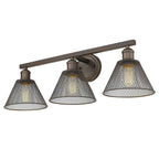 Golden Lighting 0304-BA3 RBZ Rubbed Bronze Yep By Golden Lighting Carver 3-light Vanity In Rubbed Bronze And Rubbed Bronze Shade Image 5