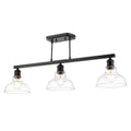 Golden Lighting 0305-3SF BLK-CLR Matte Black Yep By Golden Lighting Carver 3-light Semi-flush Mount In Matte Black And Clear Glass Image 1